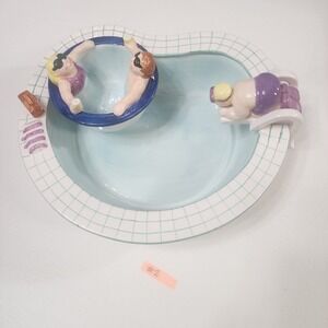 Lotus 1995 Vintage Ceramic Swim Chubby Take A Dip Serving Chip And Dip Bowl
